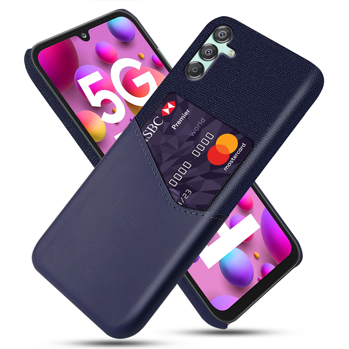 For Samsung Galaxy F15 5G / M15 5G Case Card Slot PC Phone Cover Cloth Texture For Samsung Galaxy F15 5G / M15 5G Case Card Slot PC Phone Cover Cloth Texture